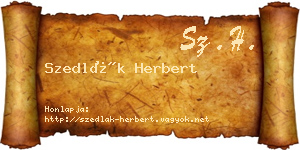Szedlák Herbert névjegykártya